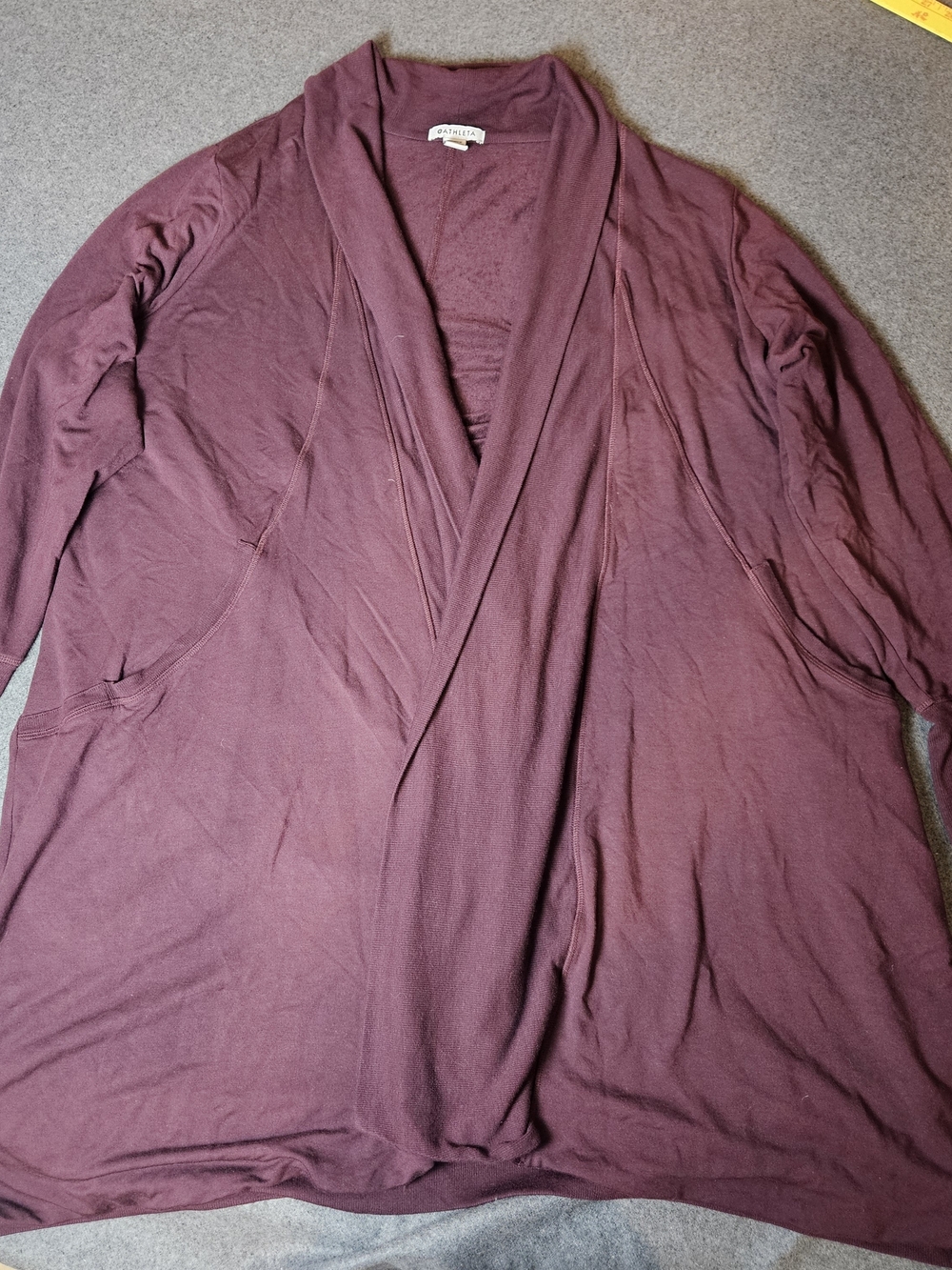 Athleta Pranayama Restore Wrap Cardigan Burgandy Maroon Plum 3X Plus Size